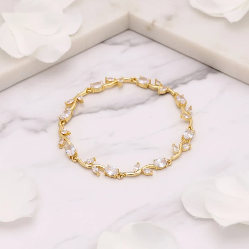 Golden Cubic Zirconia Bracelet