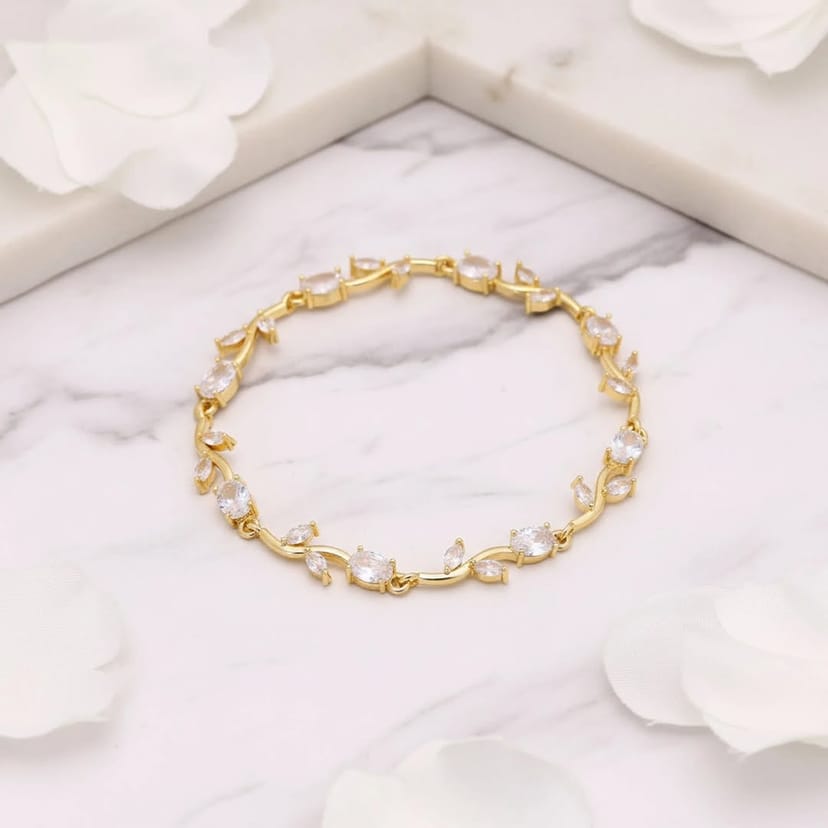 Golden Cubic Zirconia Bracelet