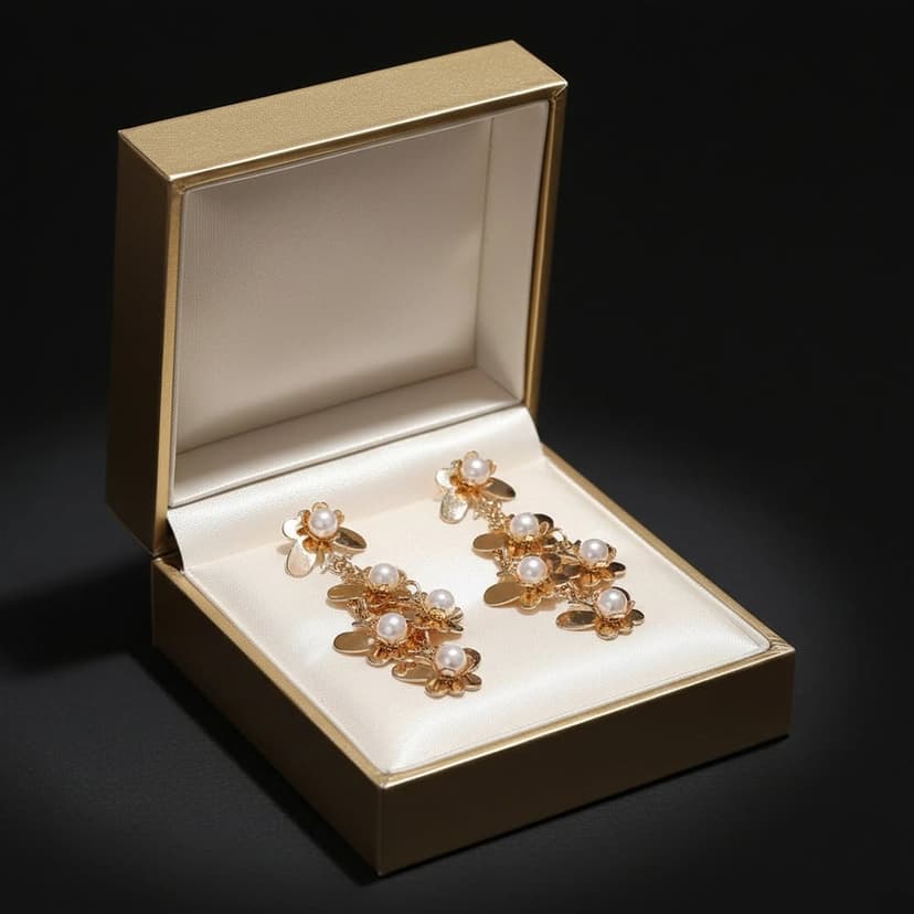 Elegant Floral Pearl Earrings